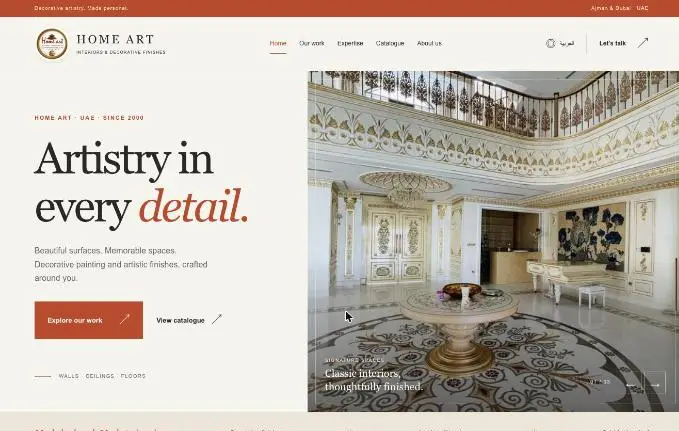 Home Art website preview